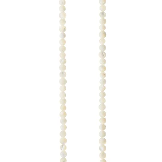 12 Pack: White Mother of Pearl Round Beads, 4mm by Bead Landing™